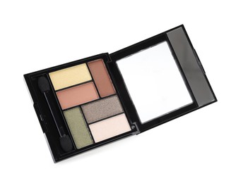 Photo of One beautiful eyeshadow palette isolated on white
