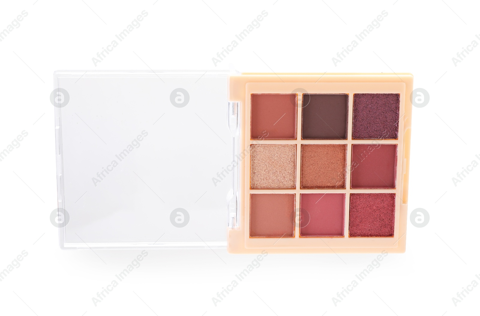 One beautiful eyeshadow palette isolated on white Photo of One beautiful eyeshadow palette isolated on white
