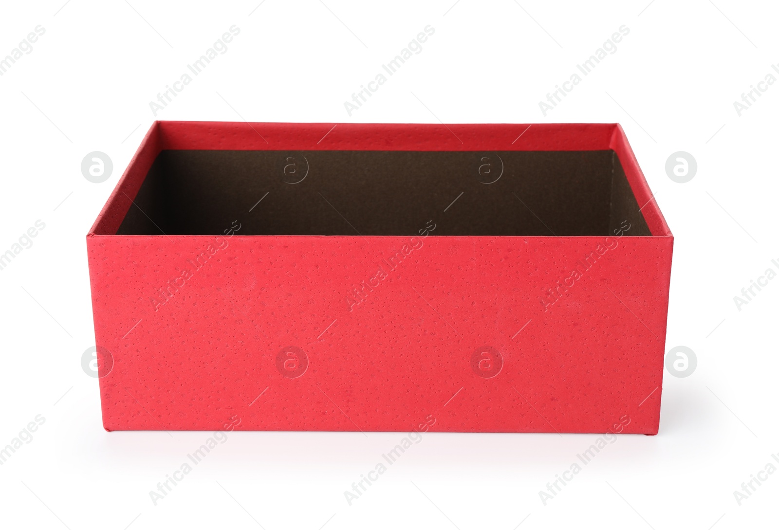 Photo of One open gift box isolated on white