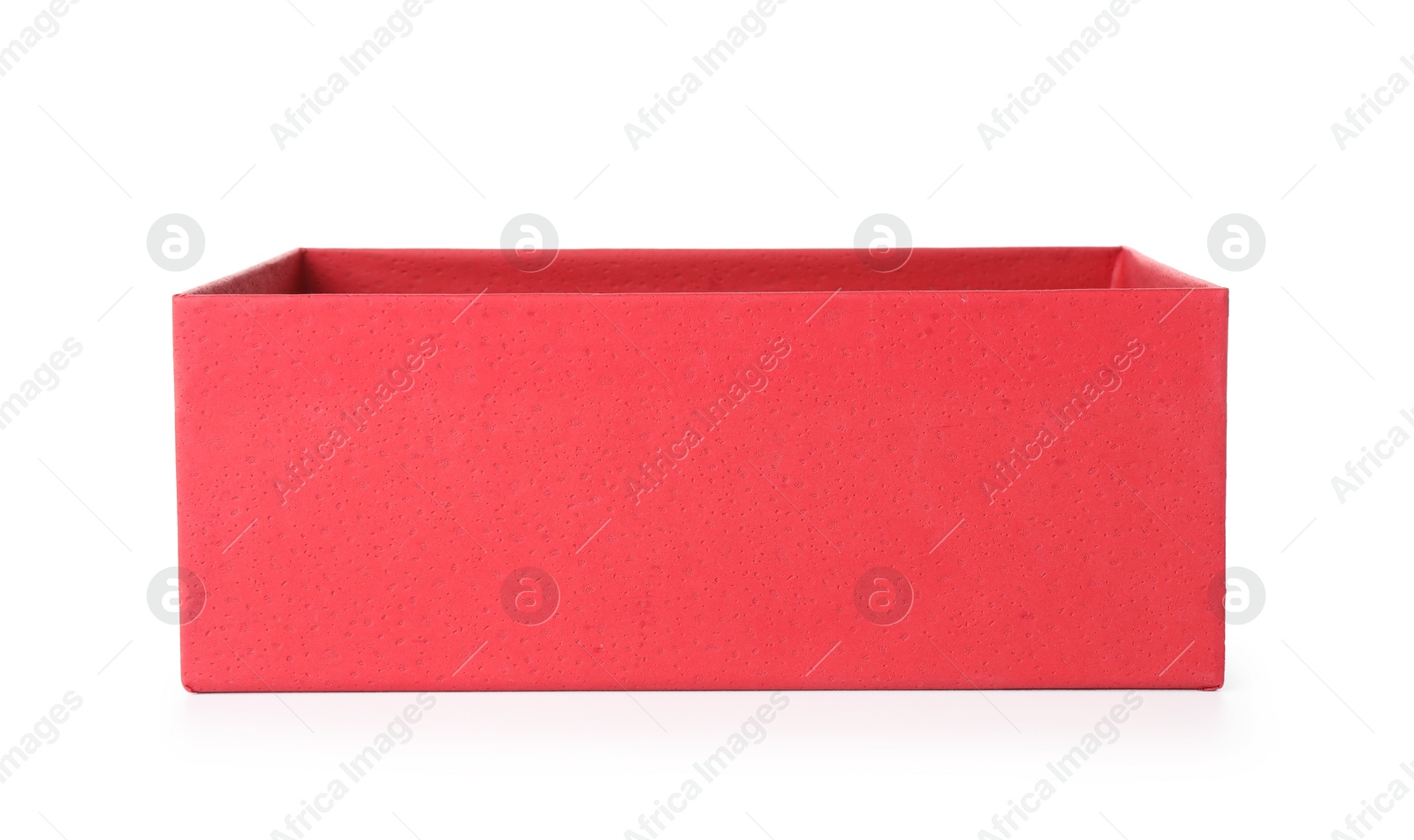 Photo of One open gift box isolated on white