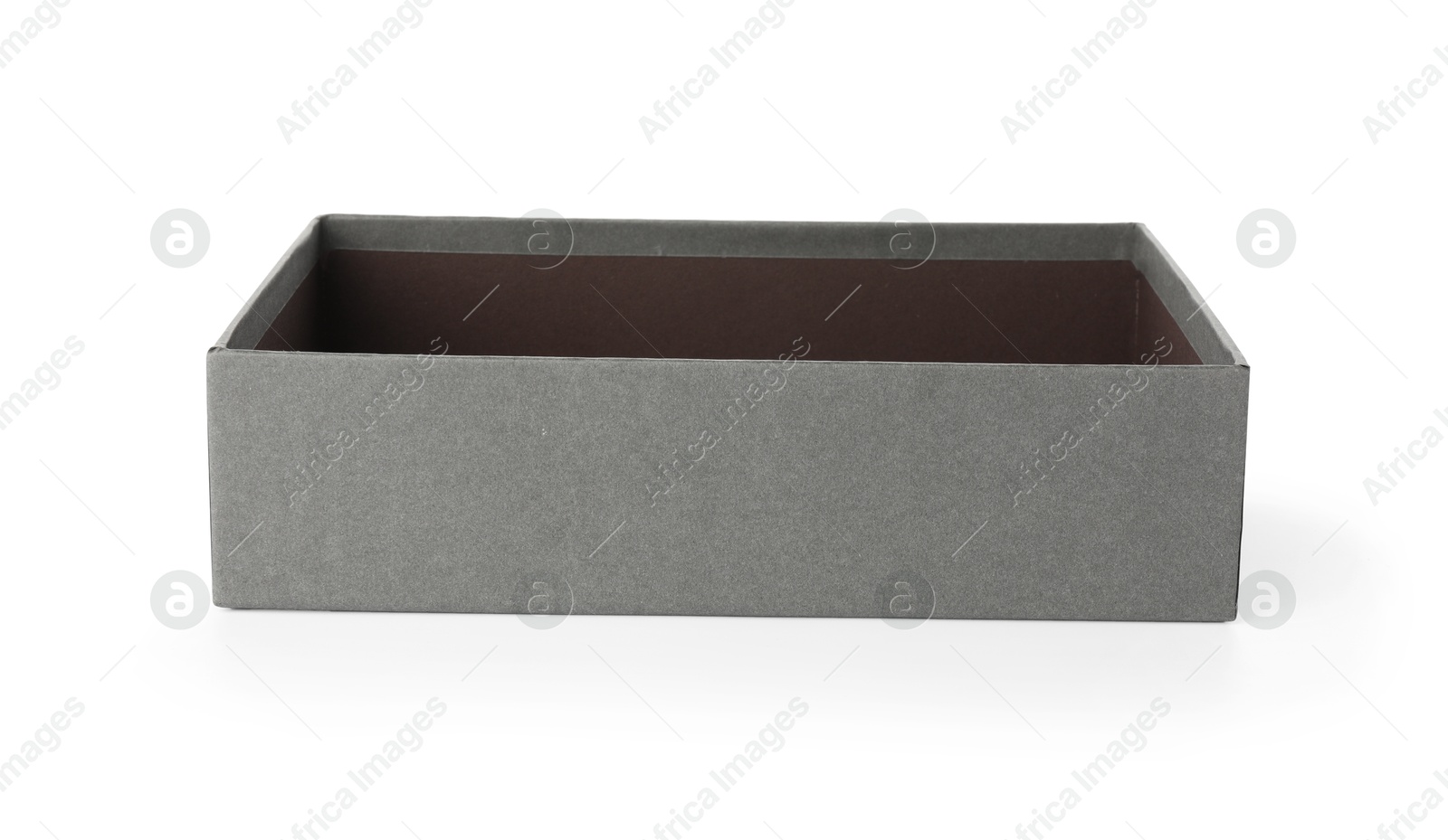 Photo of One open gift box isolated on white