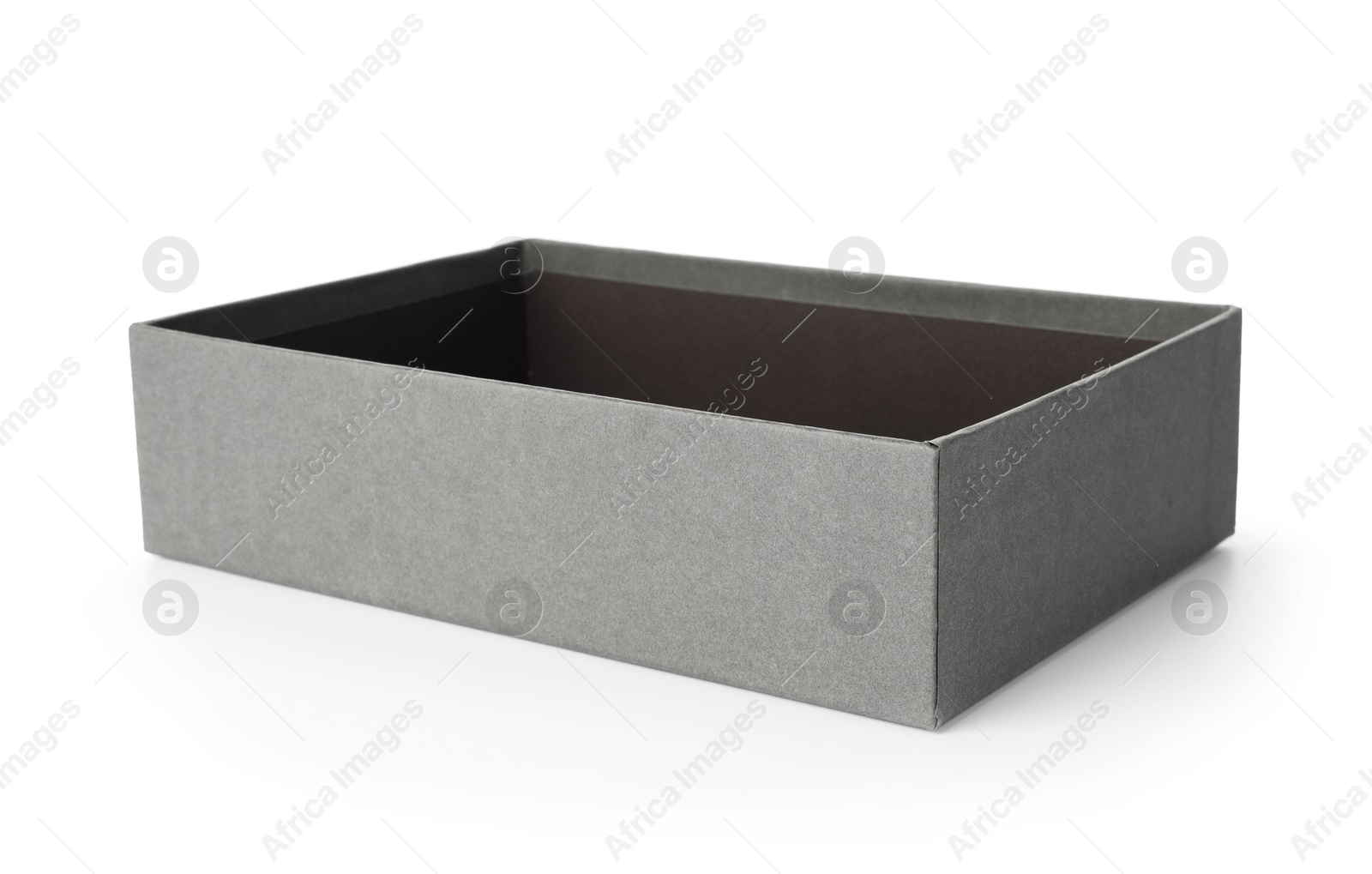 Photo of One open gift box isolated on white