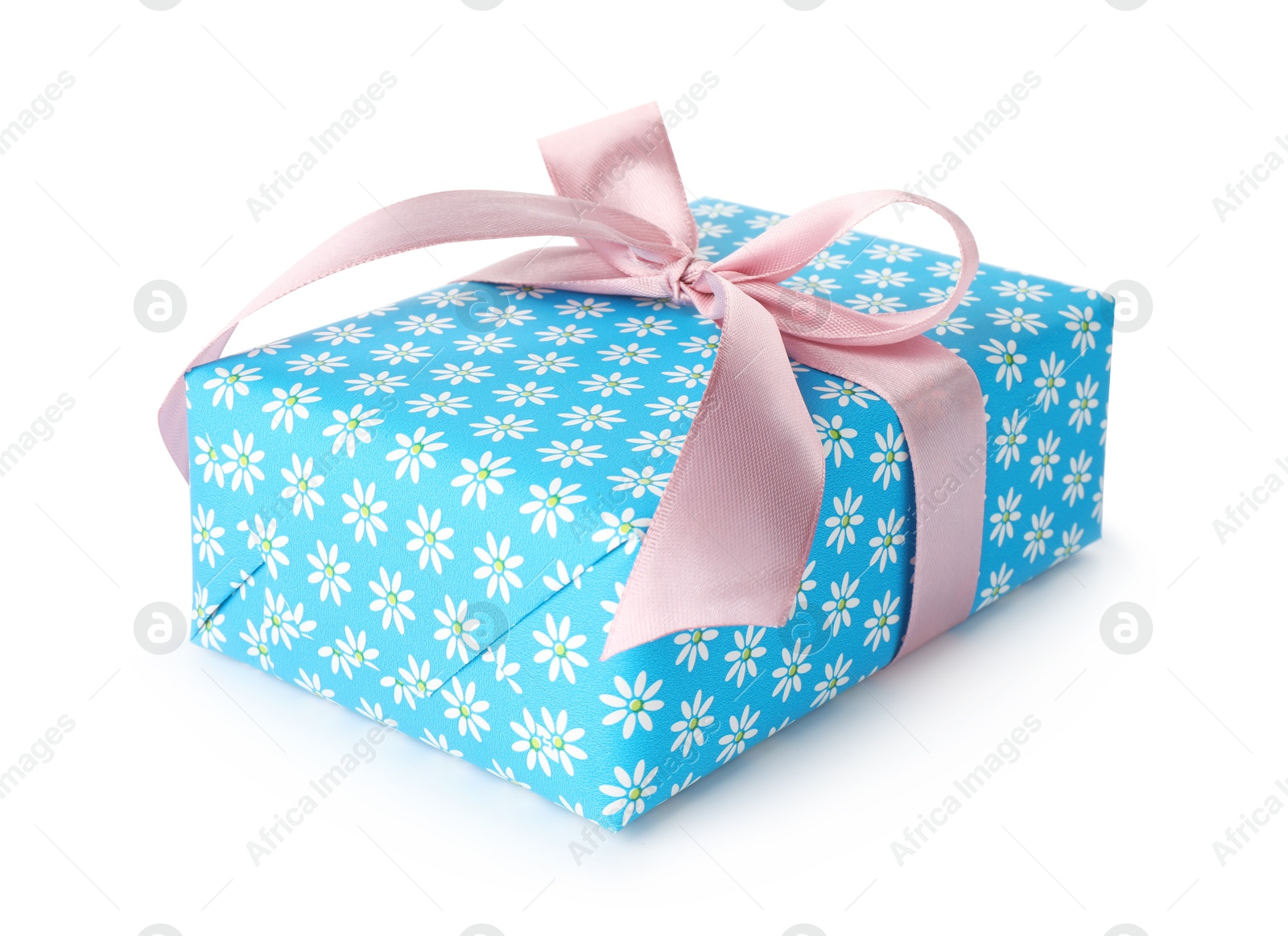 Photo of Beautiful gift box with bow isolated on white