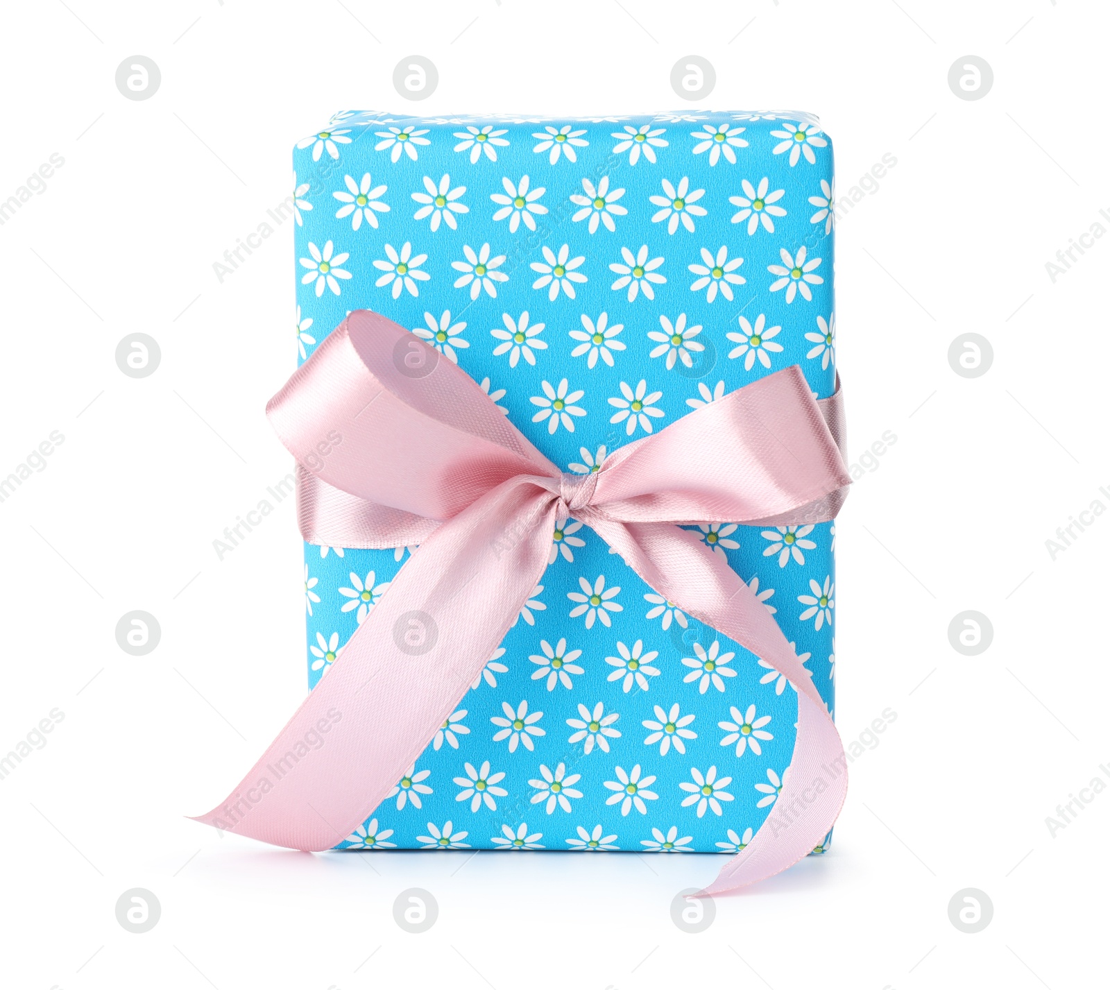 Photo of Beautiful gift box with bow isolated on white