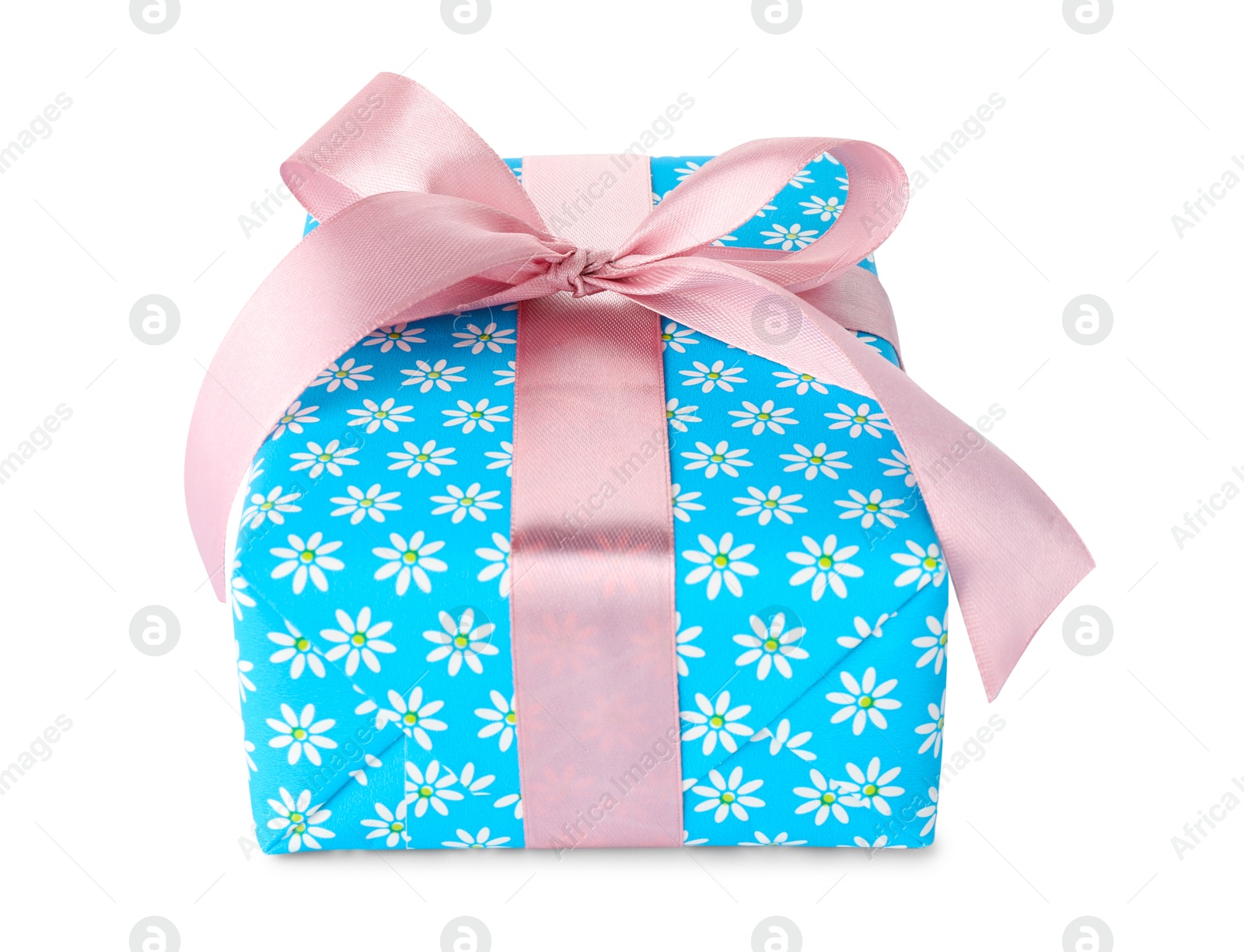 Photo of Beautiful gift box with bow isolated on white