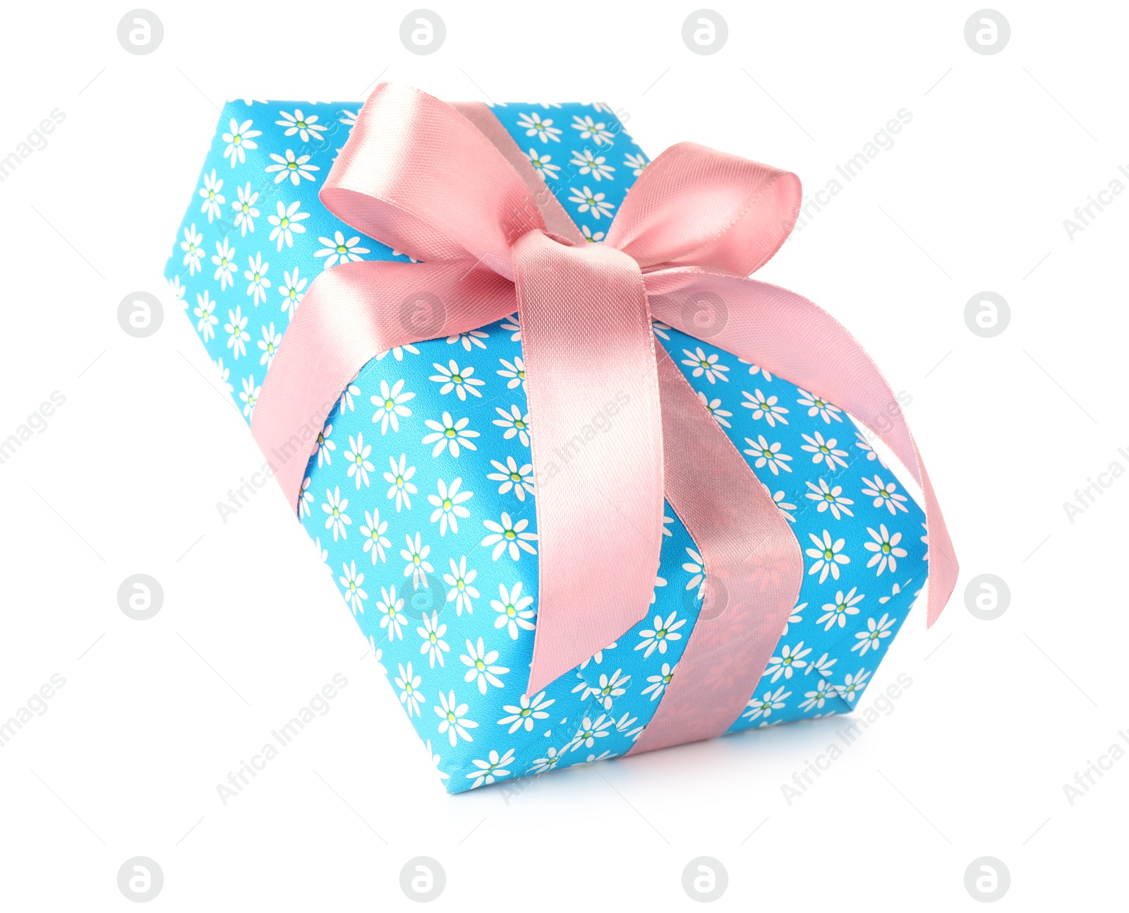 Photo of Beautiful gift box with bow isolated on white