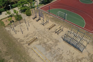 Photo of Aerial view of outdoor gym near soccer field
