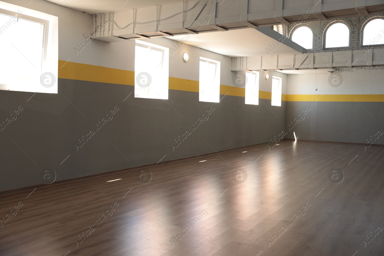 View of empty studio with many windows Photo of View of empty studio with many windows