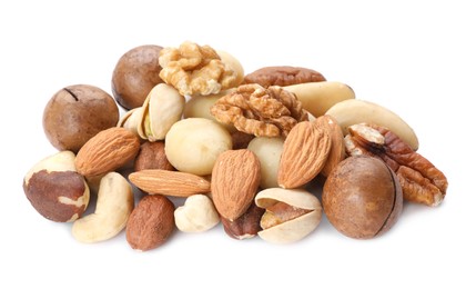 Photo of Mix of different nuts isolated on white