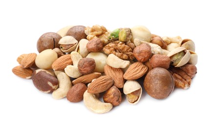 Photo of Mix of different nuts isolated on white