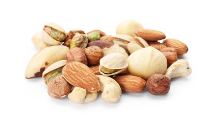 Photo of Mix of different nuts isolated on white