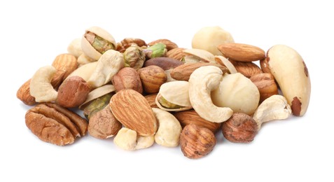 Photo of Mix of different nuts isolated on white