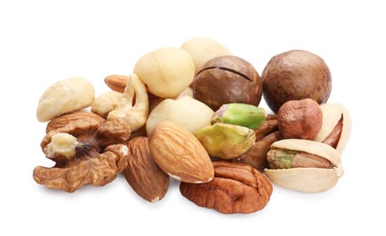 Photo of Mix of different nuts isolated on white