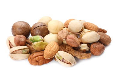 Photo of Mix of different nuts isolated on white