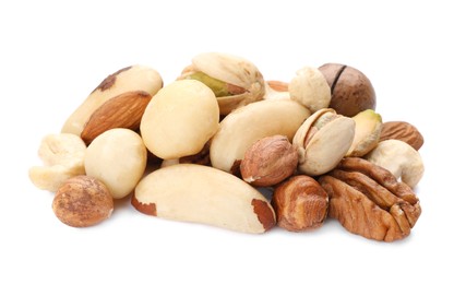Photo of Mix of different nuts isolated on white