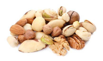 Photo of Mix of different nuts isolated on white