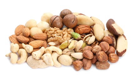 Photo of Mix of different nuts isolated on white