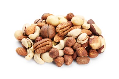 Photo of Mix of different nuts isolated on white