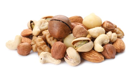Photo of Mix of different nuts isolated on white