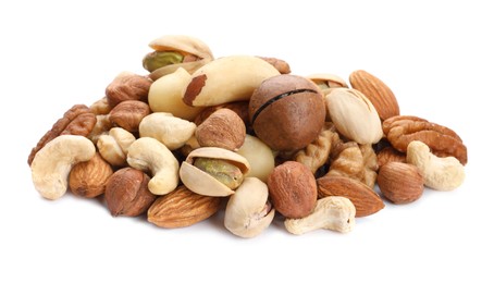 Photo of Mix of different nuts isolated on white