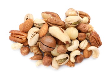 Photo of Mix of different nuts isolated on white