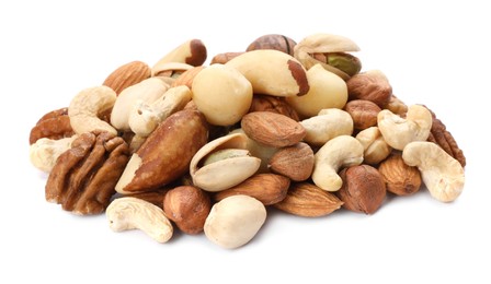 Photo of Mix of different nuts isolated on white