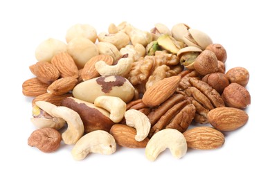 Photo of Mix of different nuts isolated on white