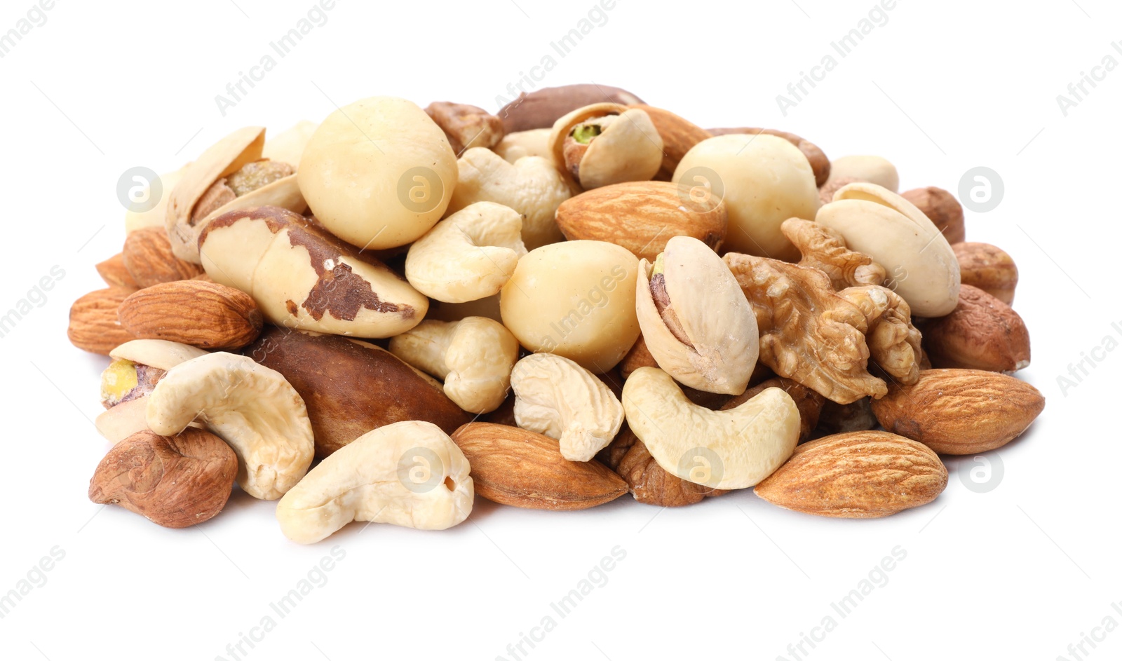 Photo of Mix of different nuts isolated on white