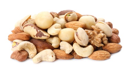 Photo of Mix of different nuts isolated on white