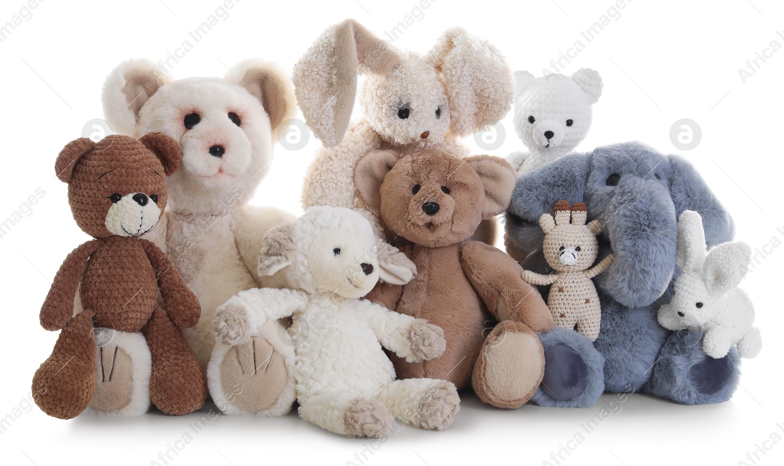Photo of Many different children's toys isolated on white
