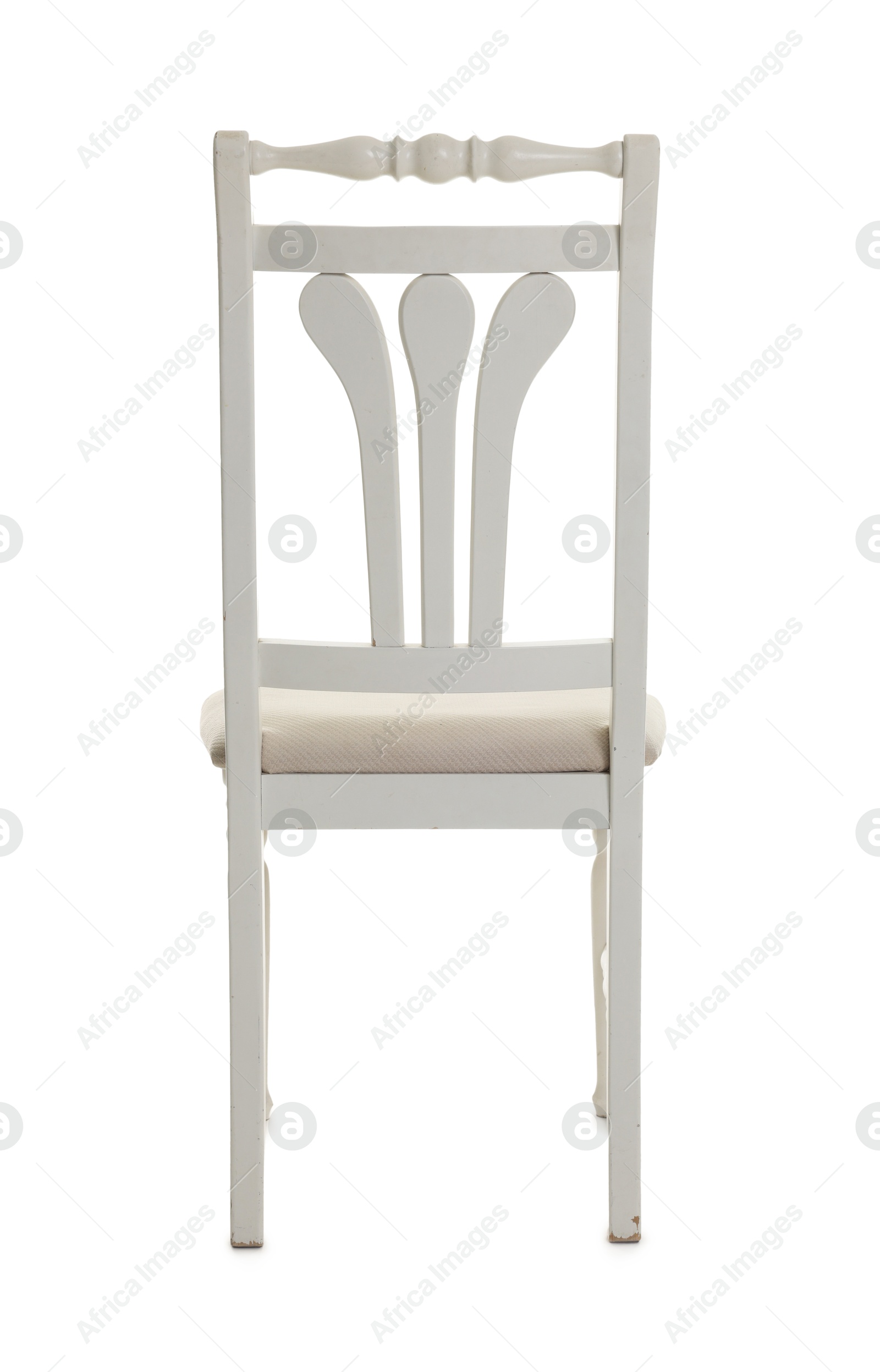 Photo of Stylish chair isolated on white. Used stuff