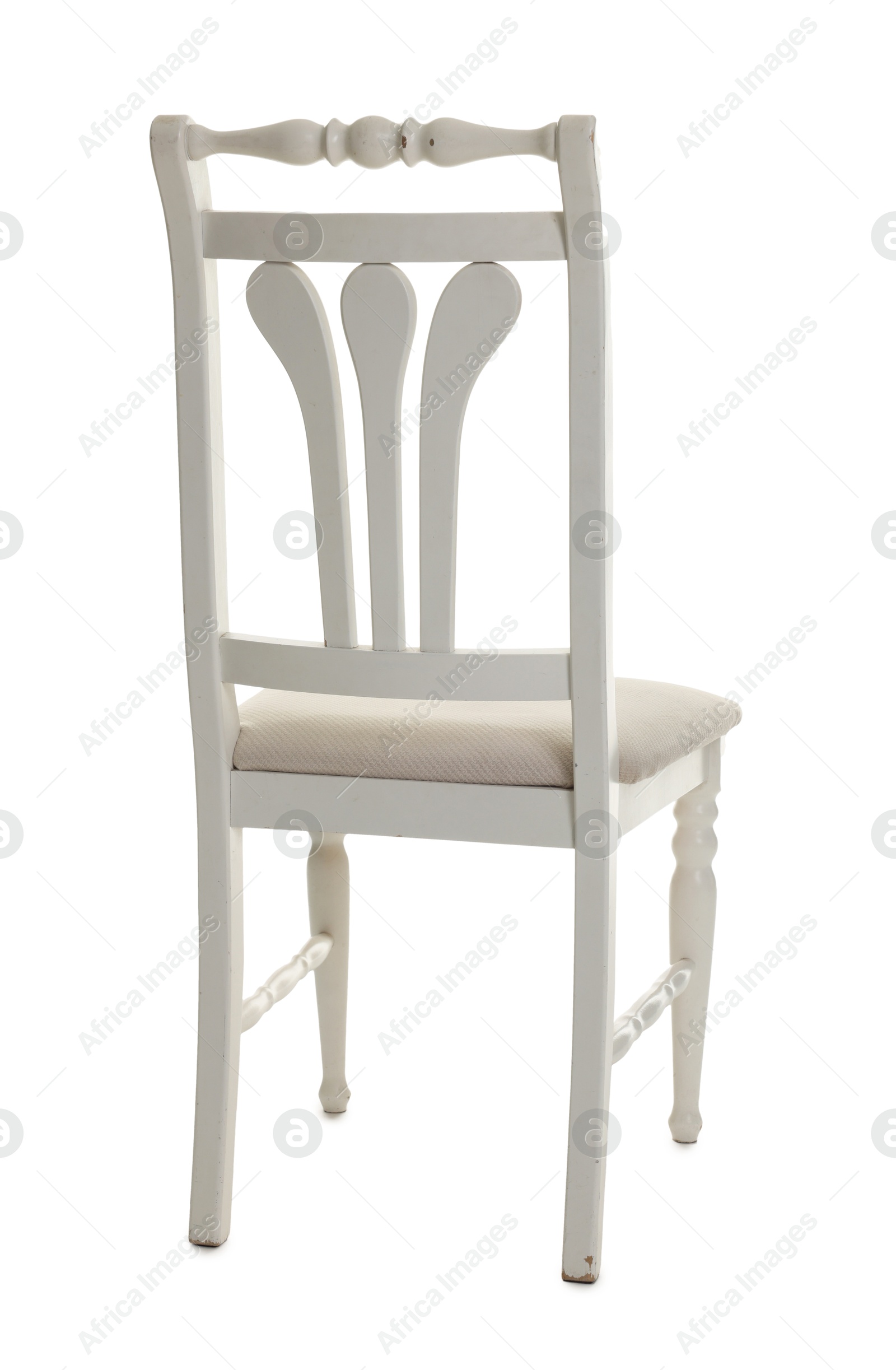 Photo of Stylish chair isolated on white. Used stuff