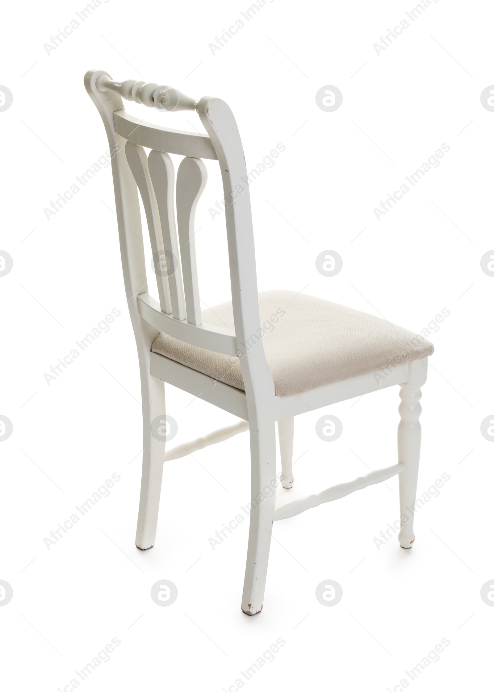 Photo of Stylish chair isolated on white. Used stuff