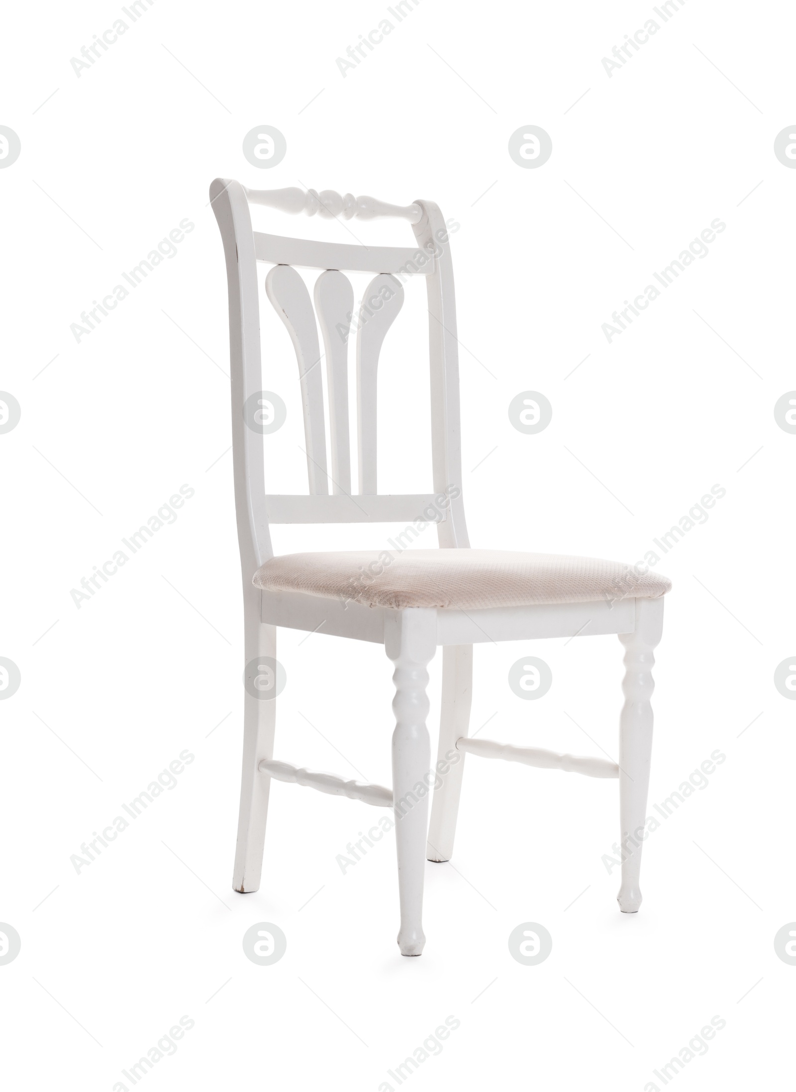 Photo of Stylish chair isolated on white. Used stuff