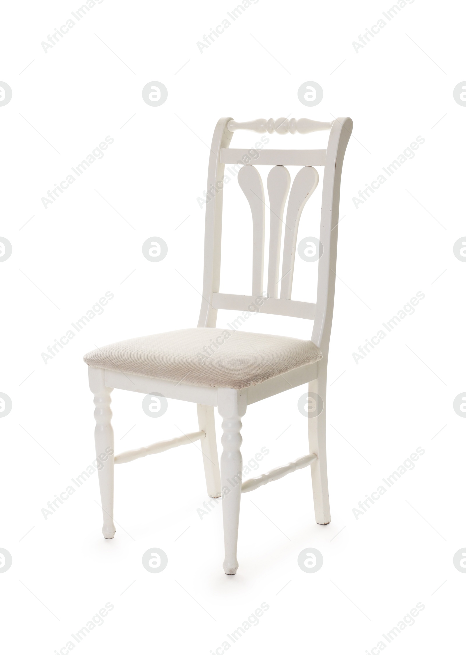 Photo of Stylish chair isolated on white. Used stuff