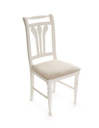 Photo of Stylish chair isolated on white. Used stuff