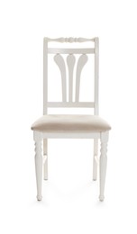 Photo of Stylish chair isolated on white. Used stuff