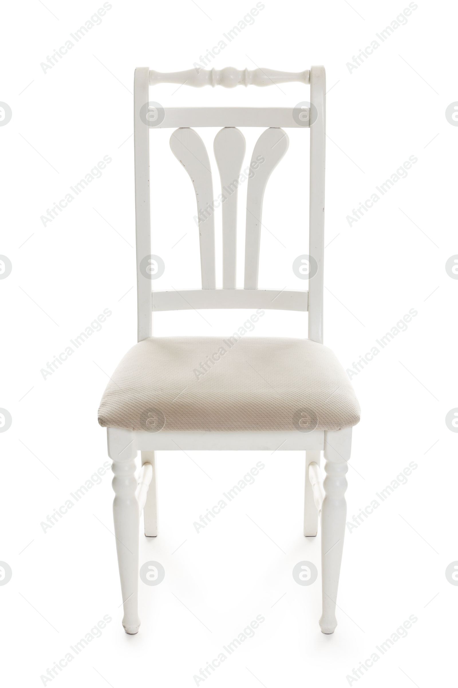 Photo of Stylish chair isolated on white. Used stuff