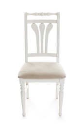Photo of Stylish chair isolated on white. Used stuff