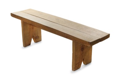 Photo of Wooden bench isolated on white. Used stuff