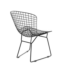 Photo of Stylish metal chair isolated on white. Used stuff