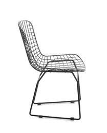 Photo of Stylish metal chair isolated on white. Used stuff
