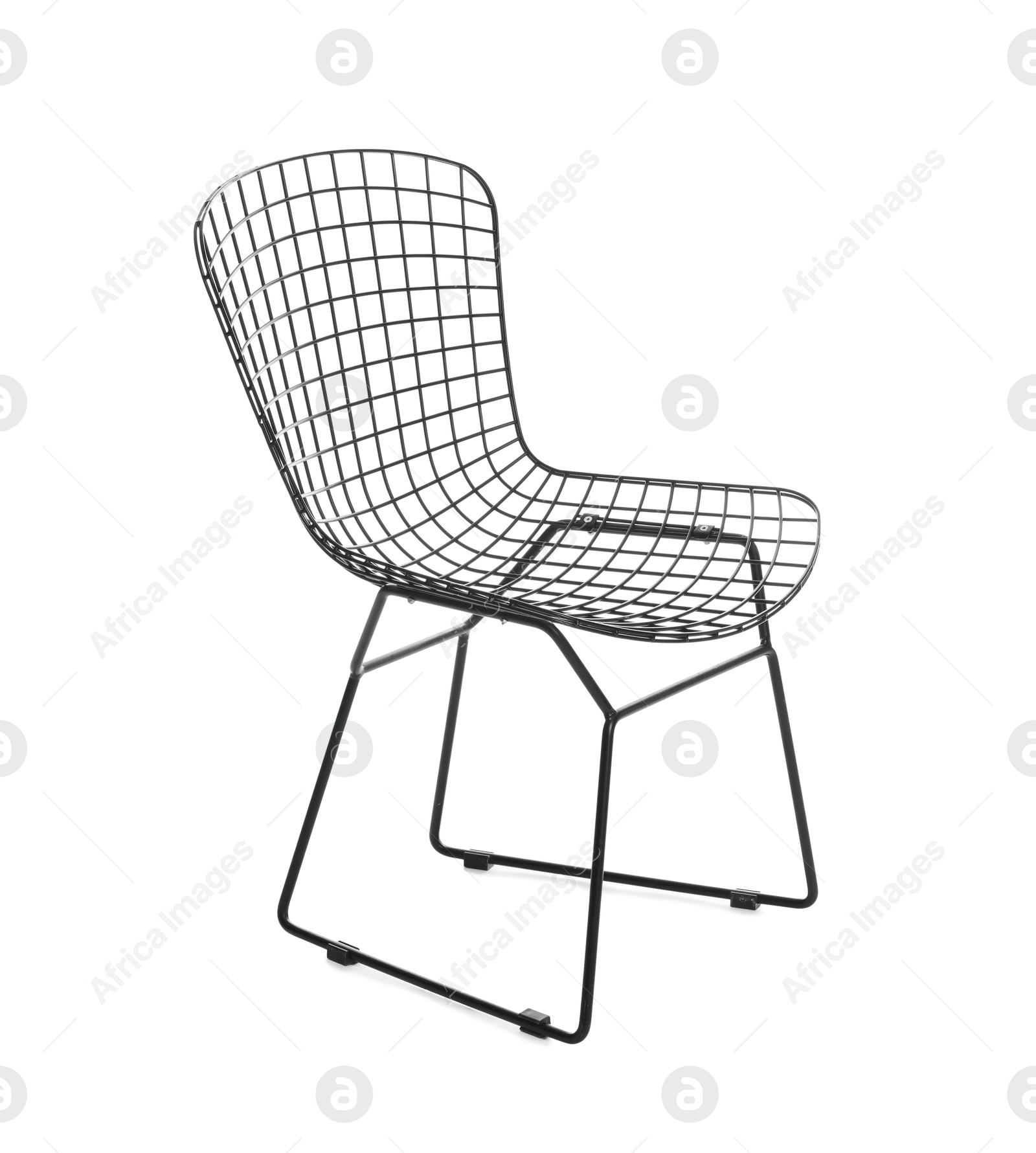 Photo of Stylish metal chair isolated on white. Used stuff