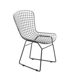 Photo of Stylish metal chair isolated on white. Used stuff