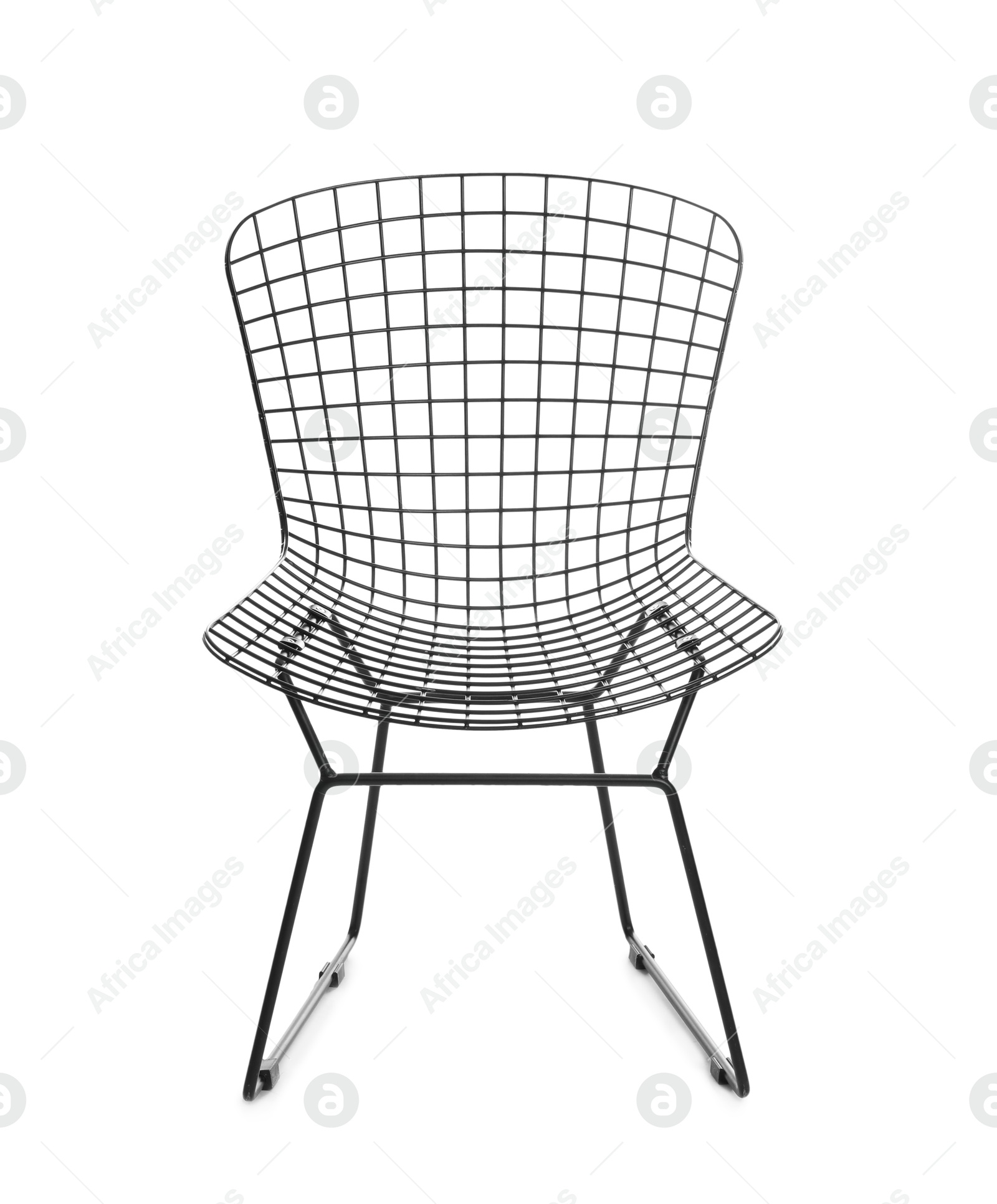 Stylish metal chair isolated on white. Used stuff Photo of Stylish metal chair isolated on white. Used stuff