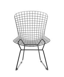 Photo of Stylish metal chair isolated on white. Used stuff