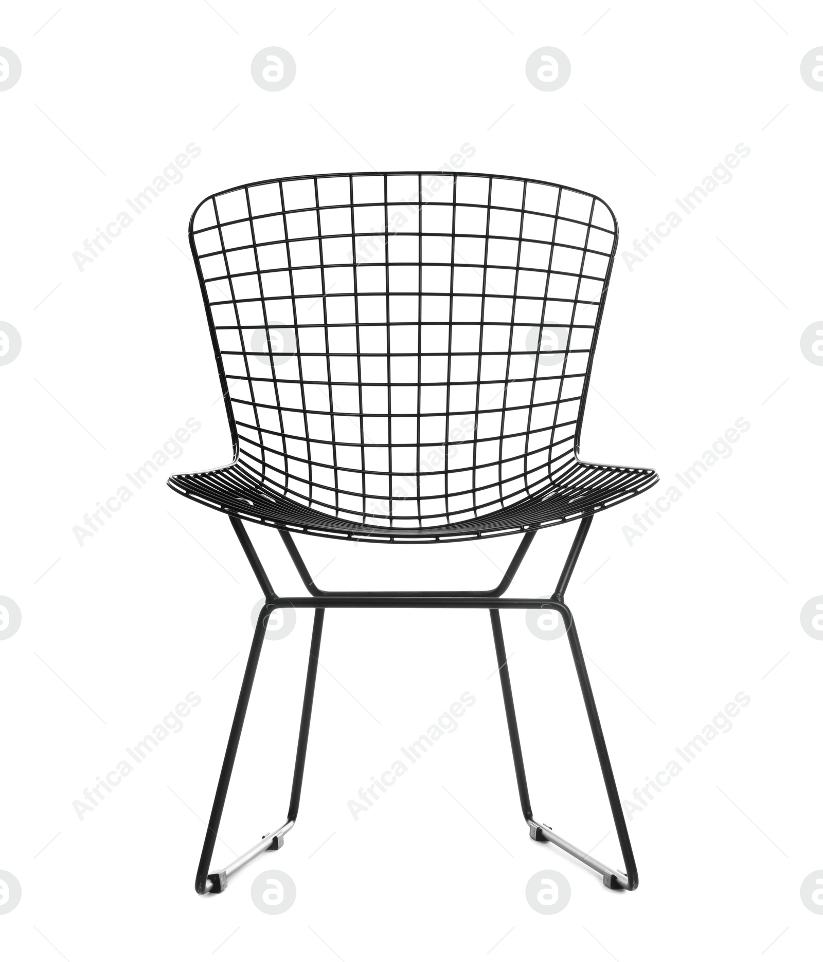 Photo of Stylish metal chair isolated on white. Used stuff