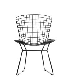 Photo of Stylish metal chair isolated on white. Used stuff