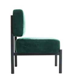 Photo of Stylish armchair isolated on white. Used stuff