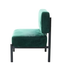 Photo of Stylish armchair isolated on white. Used stuff